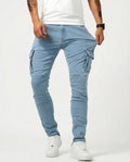 Mateo | Pantalón cargo elástico azul