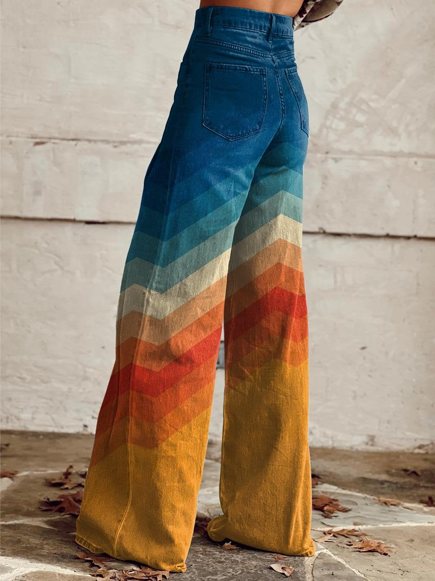 Gia | Pantalones Retro Zigzag Elegantes