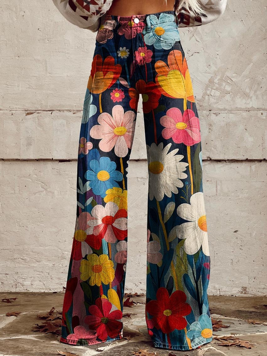 Elena | Pantalones Amplios Florales