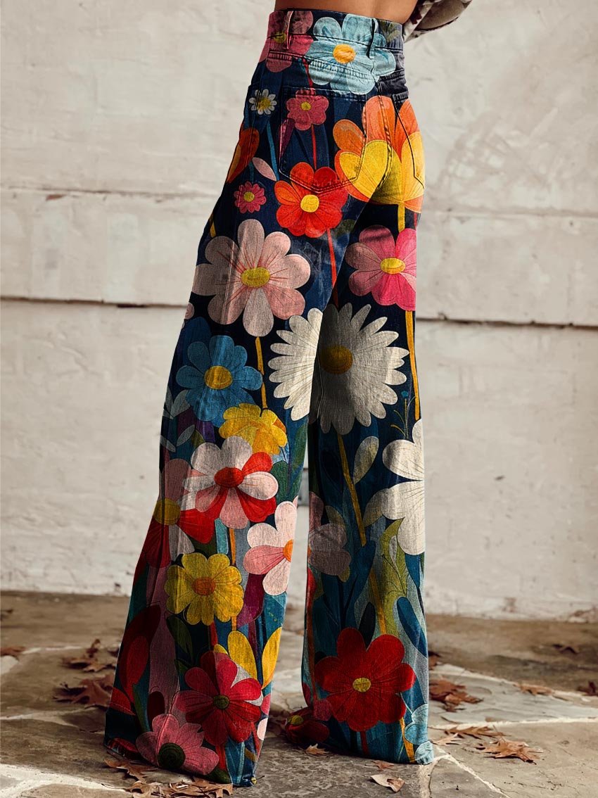 Elena | Pantalones Amplios Florales