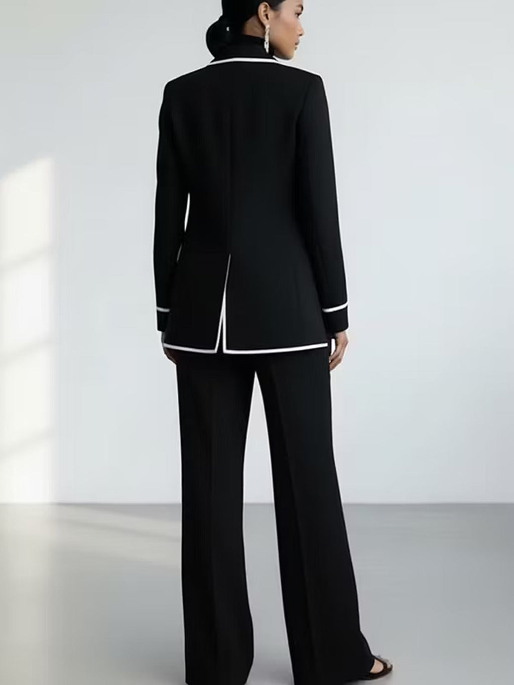 Marcela | Conjunto de blazer y pantalón con vivos en contraste