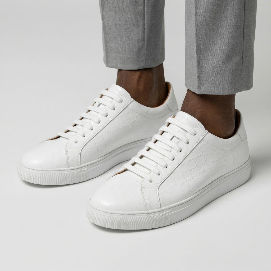 Luca | Zapatillas de cuero con textura grabada