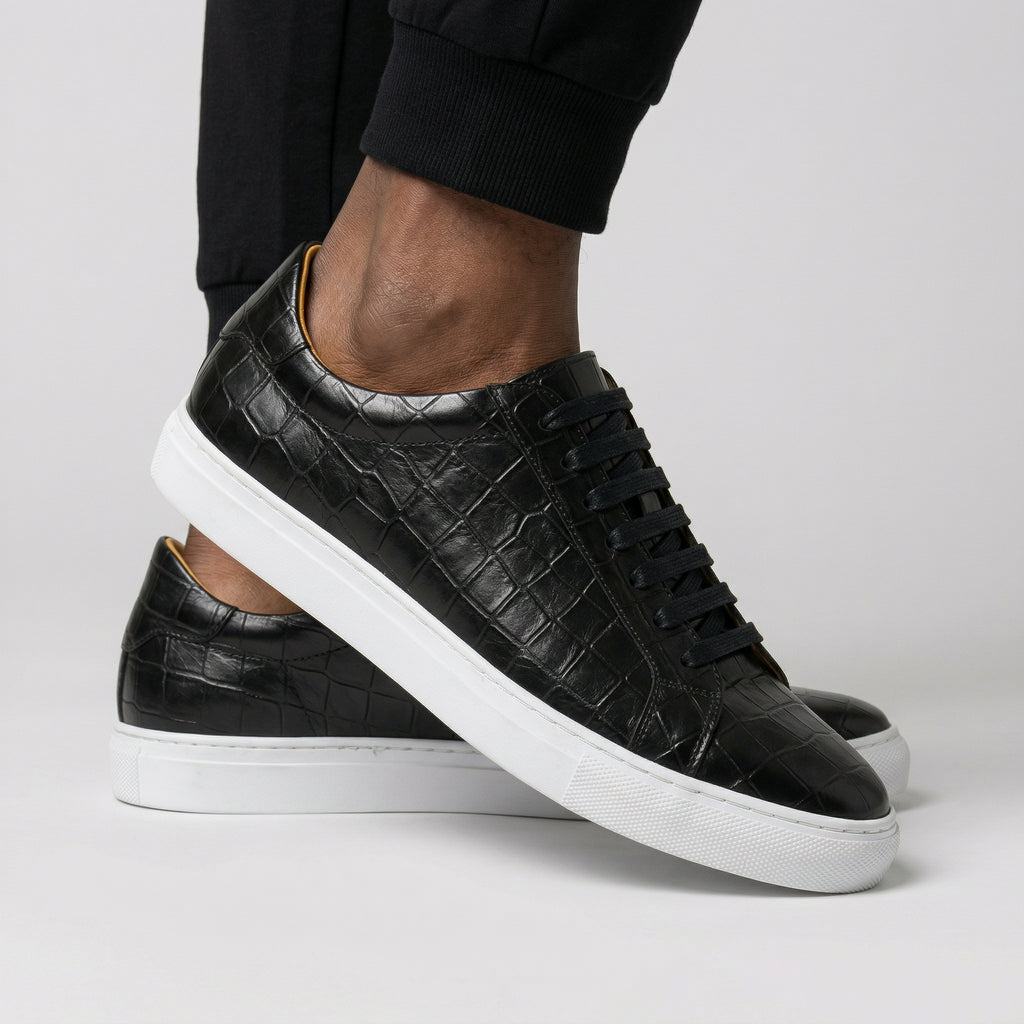 Luca | Zapatillas de cuero con textura grabada