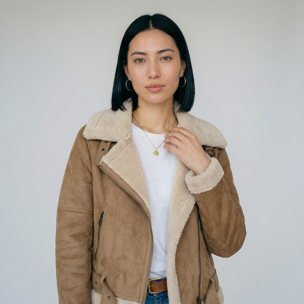 Clara | Chaqueta biker efecto ante