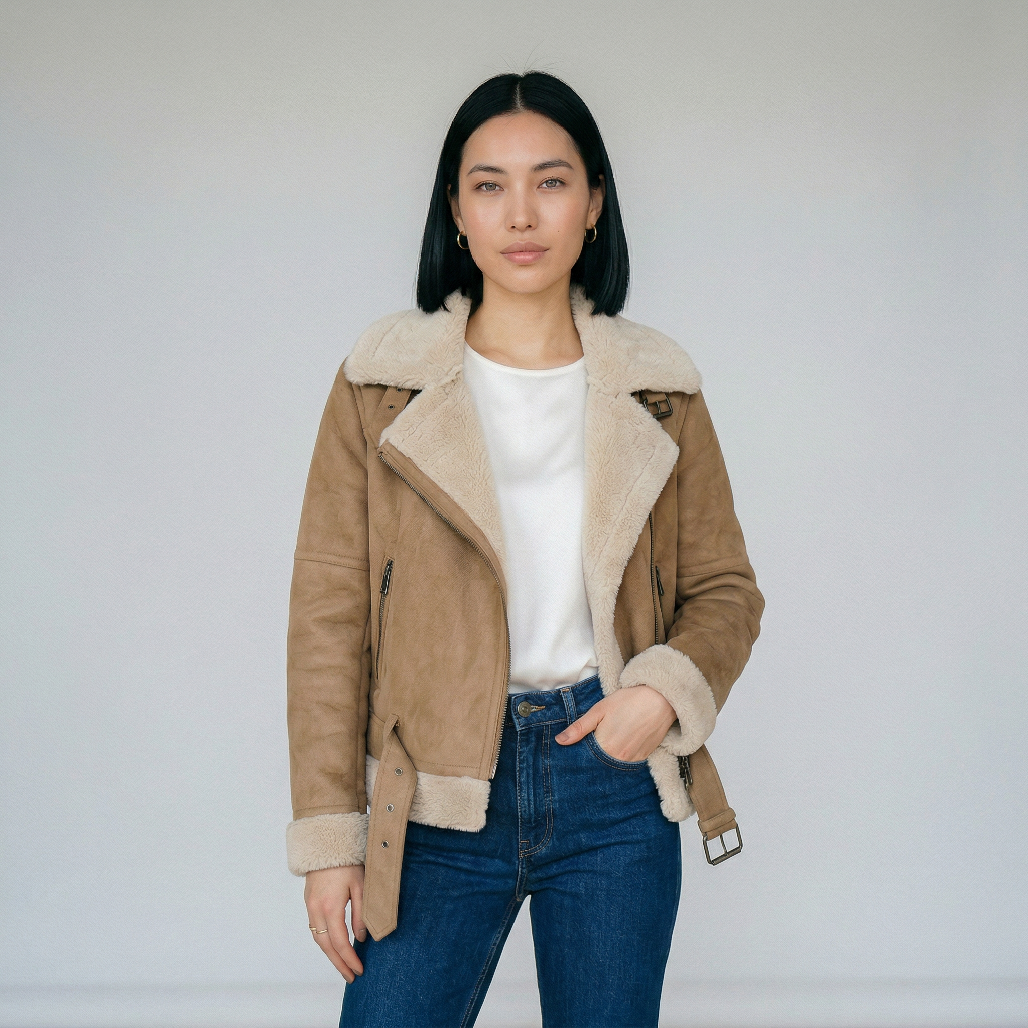 Clara | Chaqueta biker efecto ante