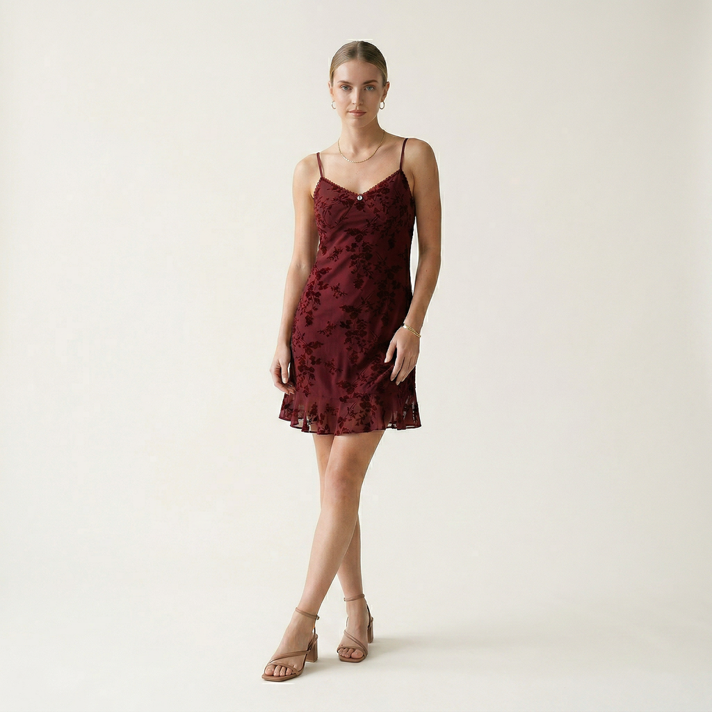 Carmen | Vestido mini bodycon de mesh floral