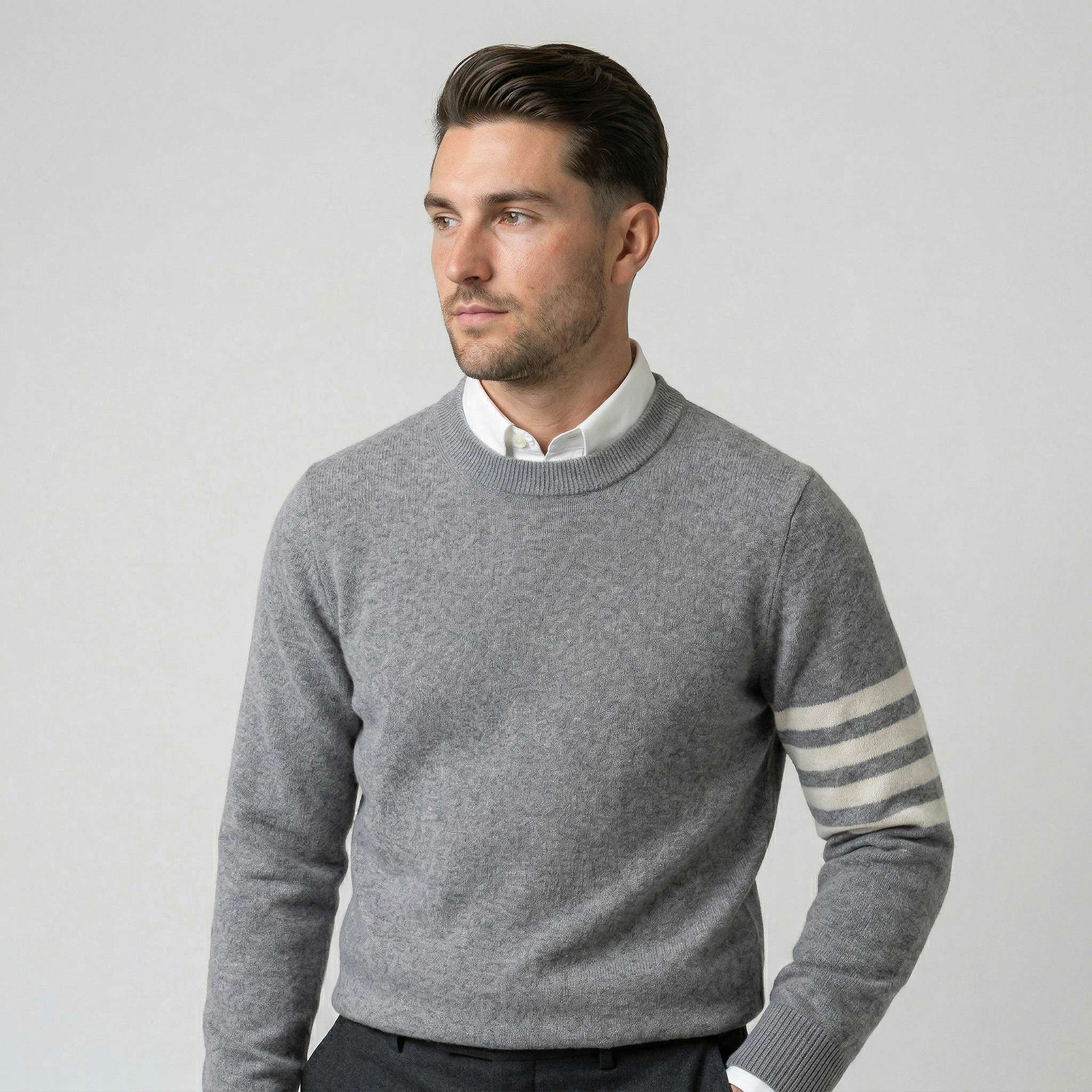 Alvaro | Jersey de cachemira con franjas